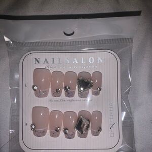 Nude Pink Crystal Accent Press-On Nails